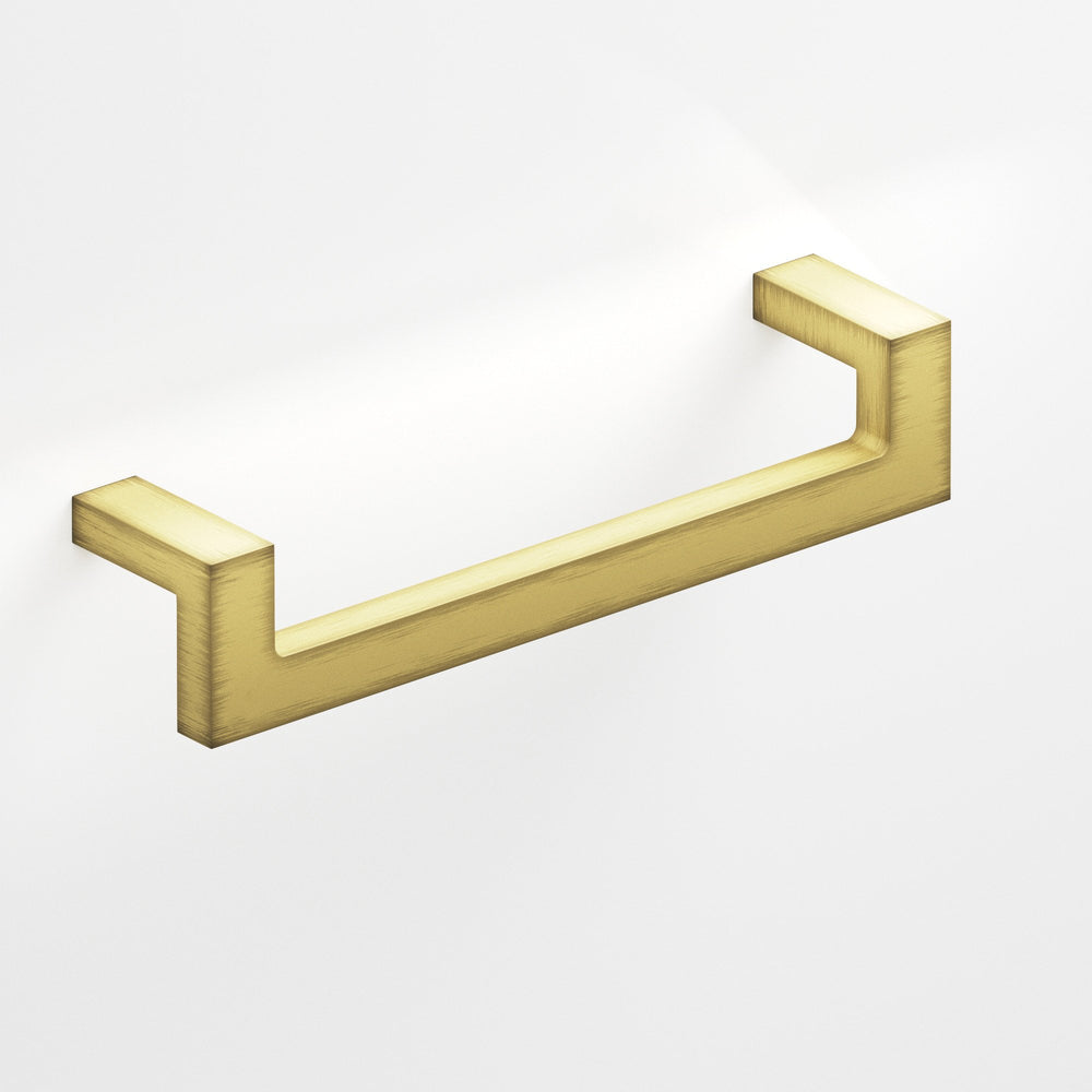 Colonial Bronze 669 Rectangular L-shaped Cabinet Pull with center cutout in Matte Antique Satin Brass