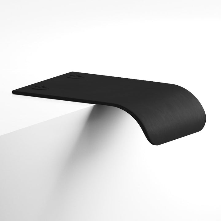 Colonial Bronze 706 Edge Pull with angled lip and exposed finished screws in Matte Satin Black