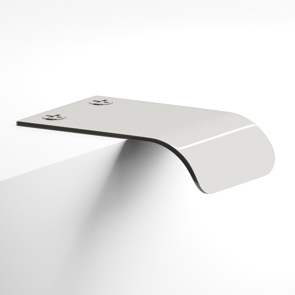 Colonial Bronze 706 Edge Pull with angled lip and exposed finished screws in Polished Nickel