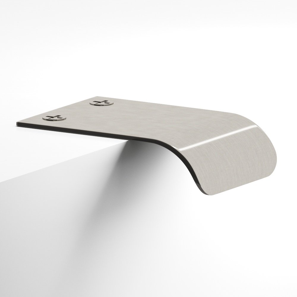Colonial Bronze 706 Edge Pull with angled lip and exposed finished screws in Satin Nickel