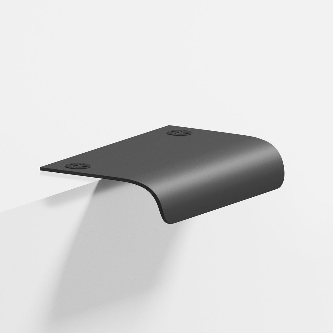 Colonial Bronze 706 Edge Pull with angled lip and exposed finished screws in Matte Graphite