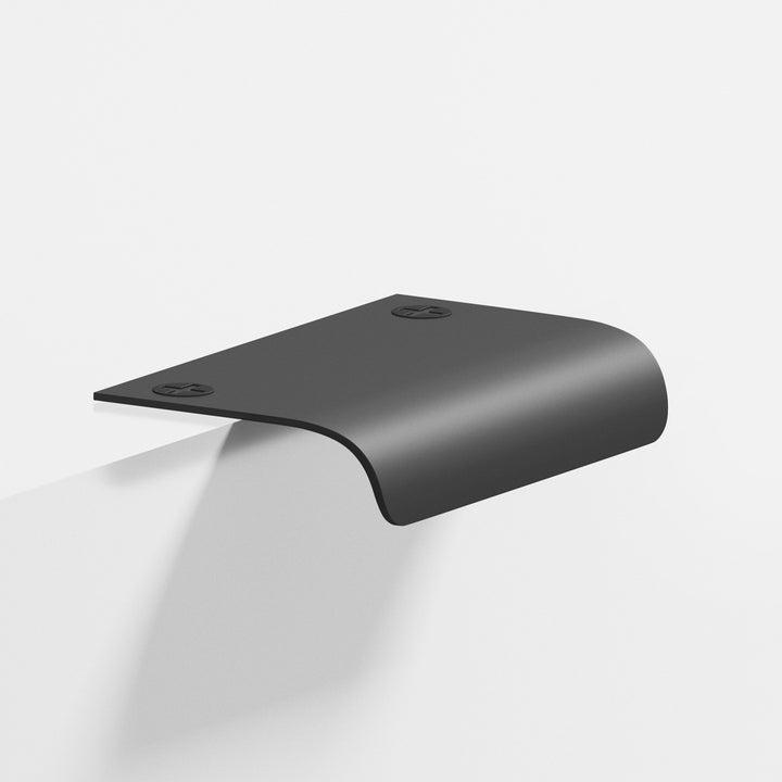 Colonial Bronze 706 Edge Pull with angled lip and exposed finished screws in Matte Graphite