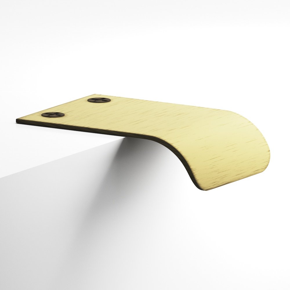 Colonial Bronze 706 Edge Pull with angled lip and exposed finished screws in Matte Antique Satin Brass