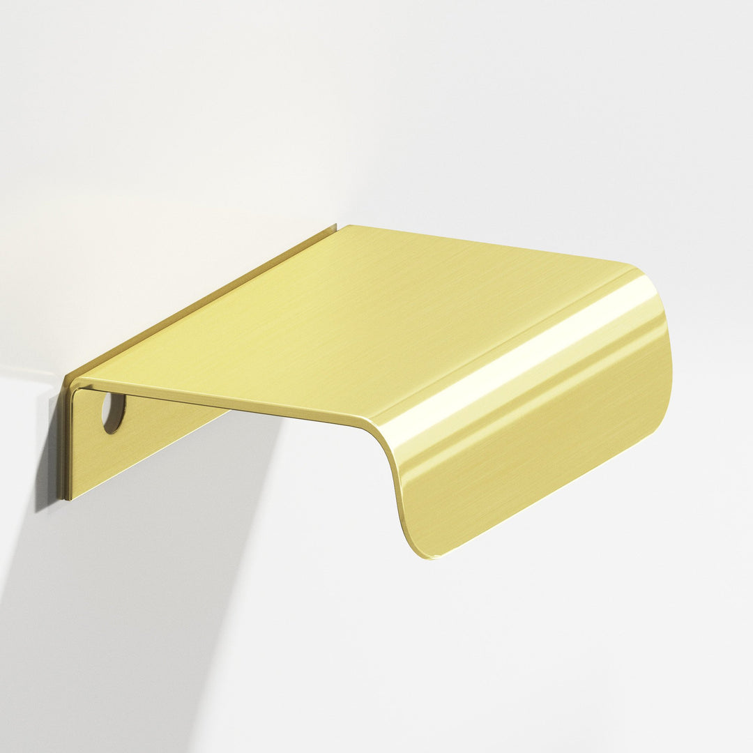 Colonial Bronze 708 Edge Pull with rounded lip in Unlacquered Polished Brass