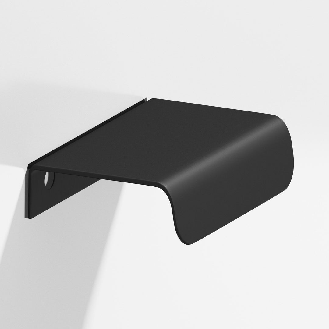 Colonial Bronze 708 Edge Pull with rounded lip in Matte Satin Black