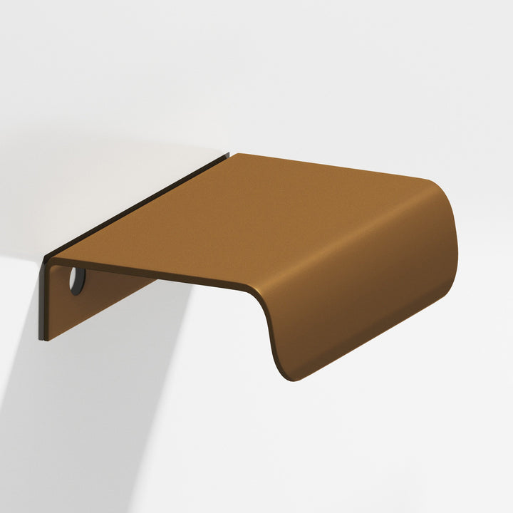 Colonial Bronze 708 Edge Pull with rounded lip in Matte Light Statuary Bronze
