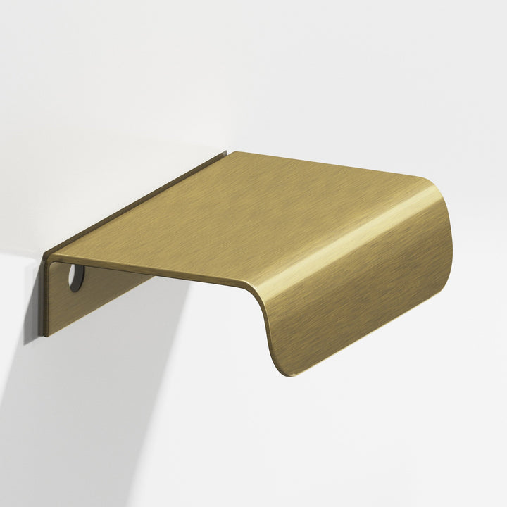 Colonial Bronze 708 Edge Pull with rounded lip in Antique Brass