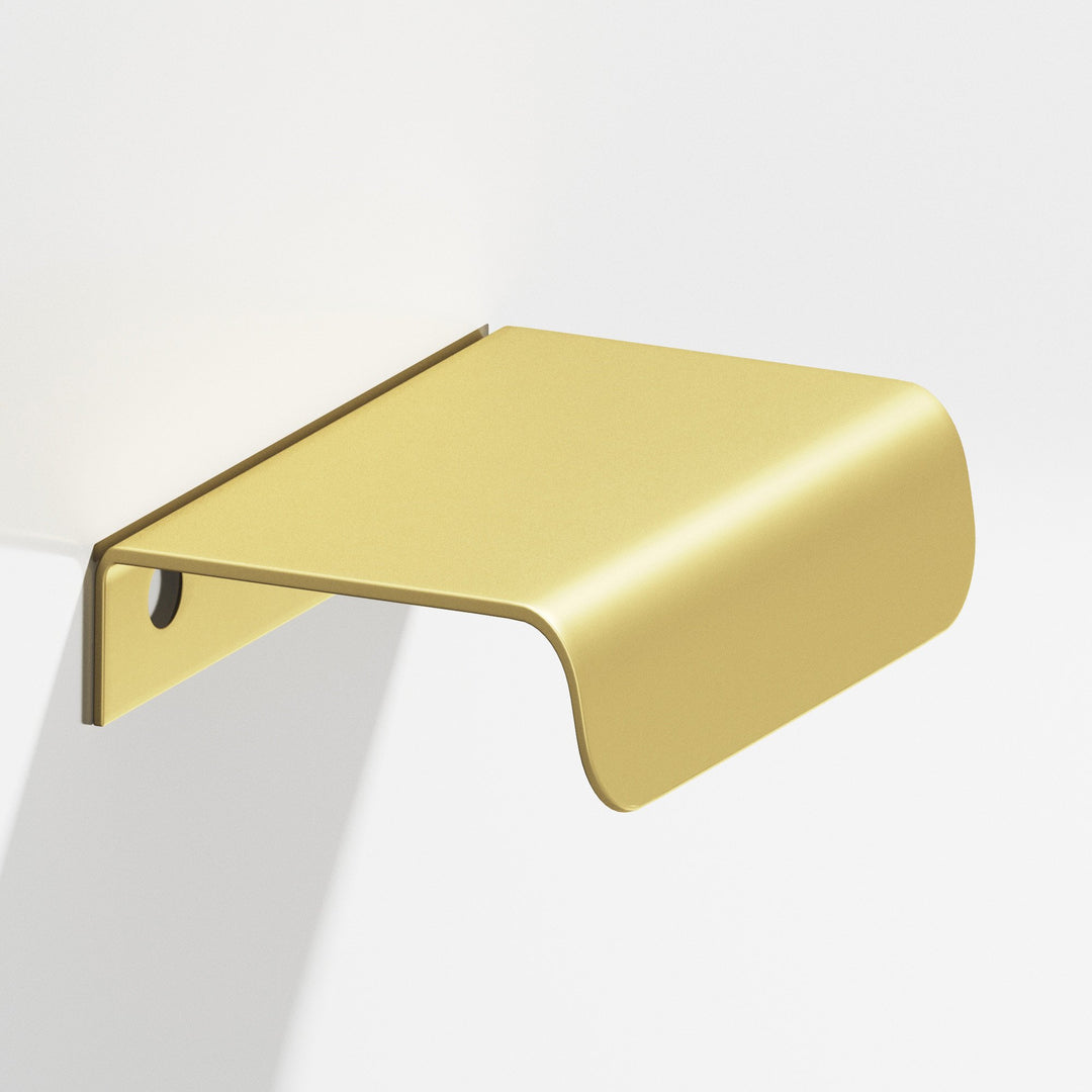 Colonial Bronze 708 Edge Pull with rounded lip in Matte Satin Brass