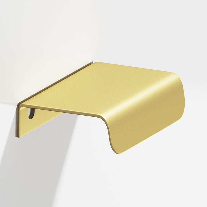 Colonial Bronze 708 Edge Pull with rounded lip in Matte Satin Brass