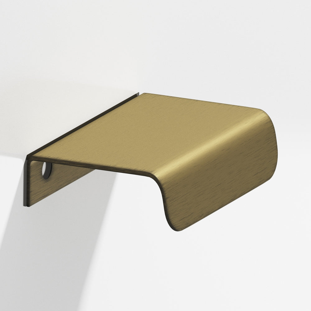 Colonial Bronze 708 Edge Pull with rounded lip in Matte Antique Satin Brass