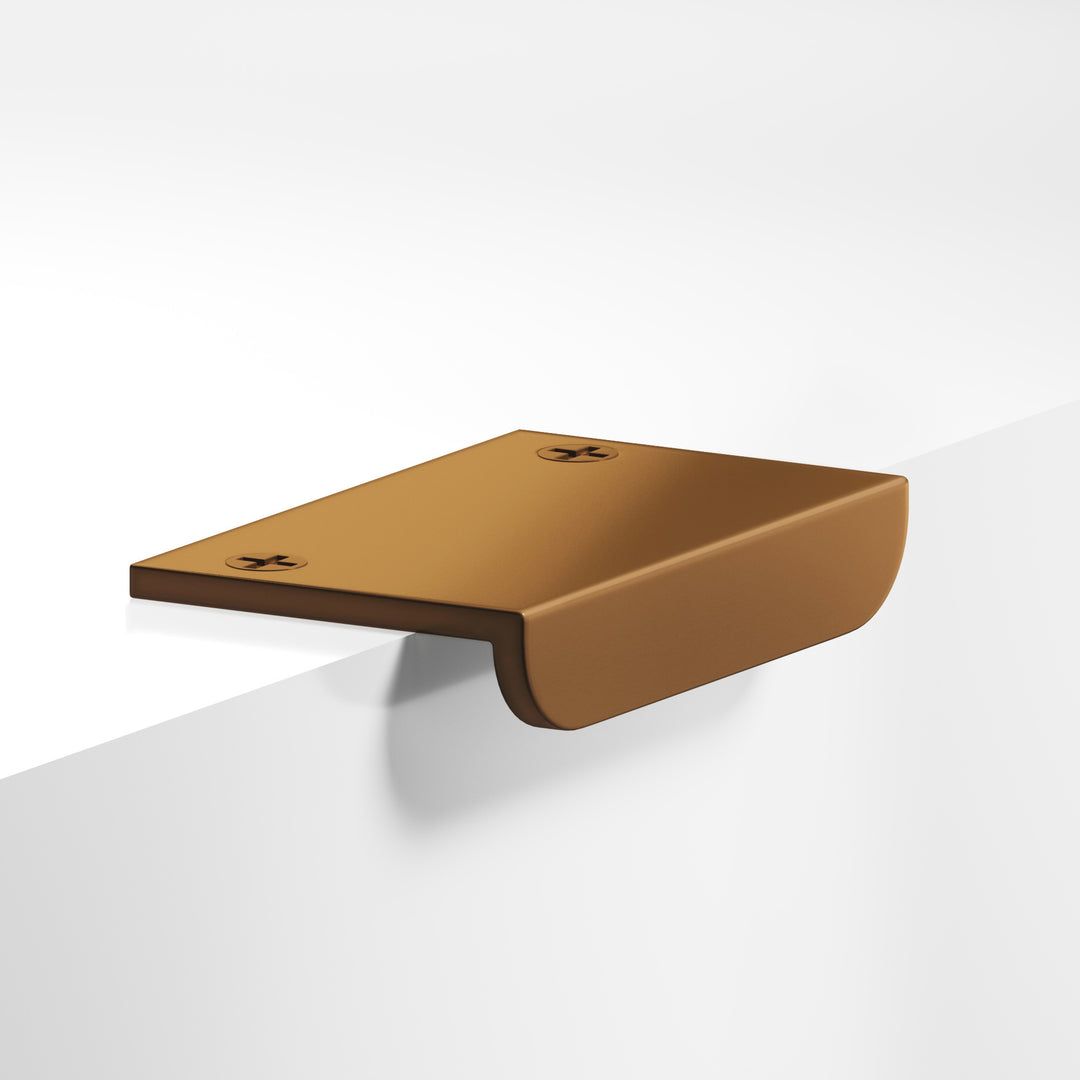 Colonial Bronze 713 Edge Pull with exposed finished screws in Matte Light Statuary Bronze