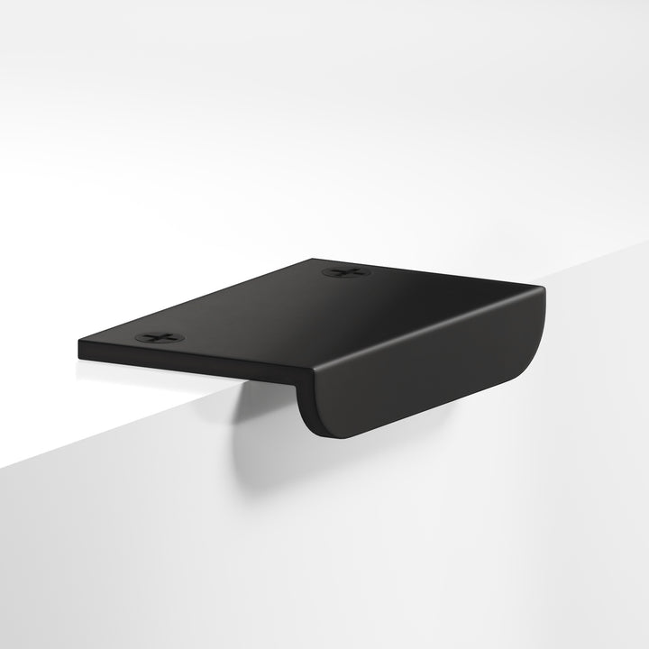 Colonial Bronze 713 Edge Pull with exposed finished screws in Matte Satin Black