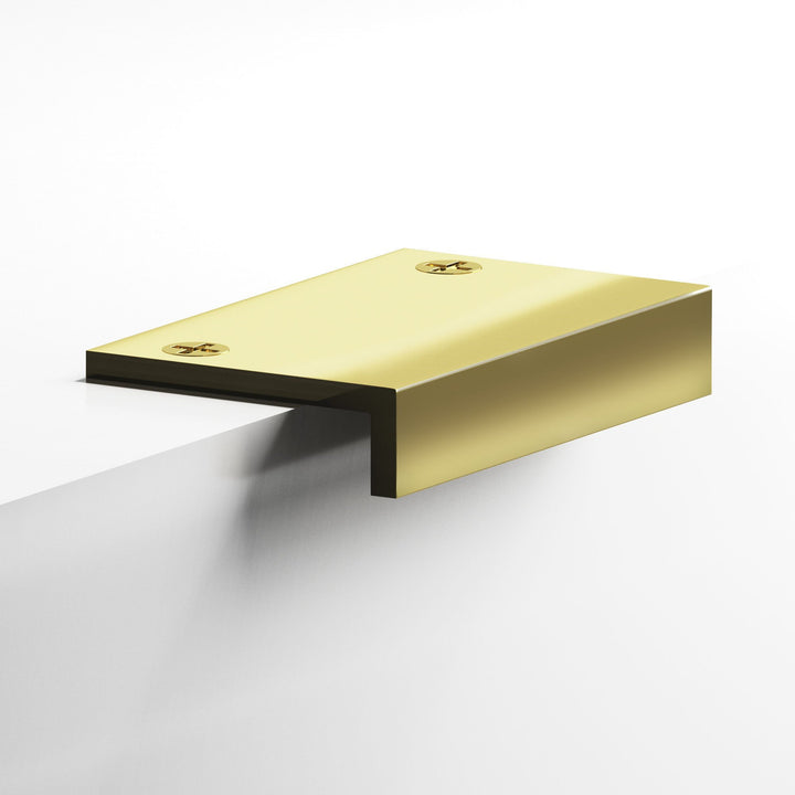 Colonial Bronze 713 Edge Pull with exposed finished screws in Unlacquered Polished Brass