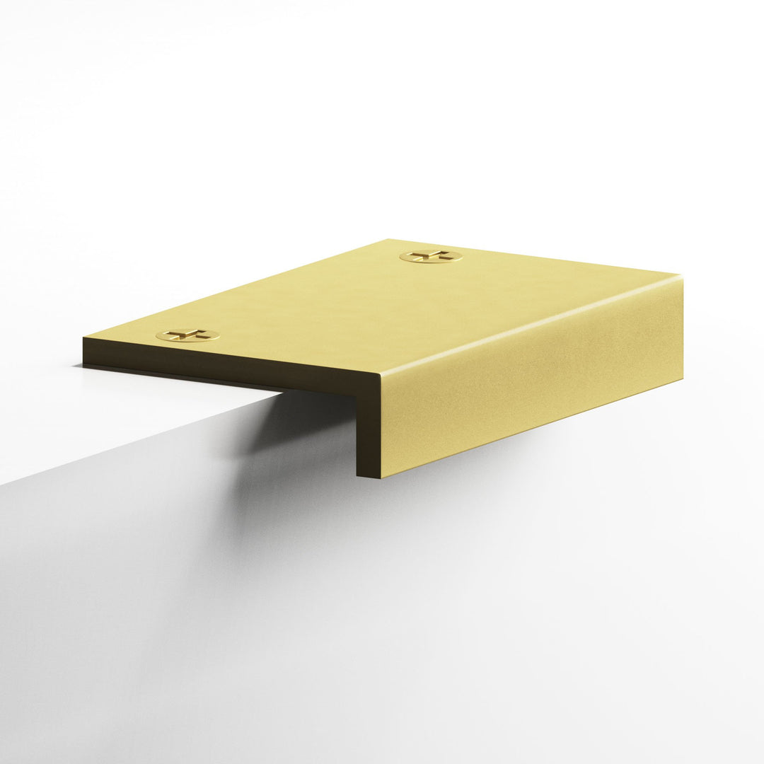 Colonial Bronze 713 Edge Pull with exposed finished screws in Matte Satin Brass