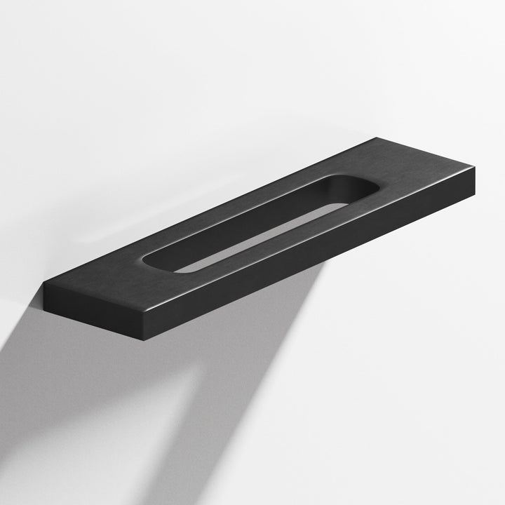 Colonial Bronze 718 Rectangular Cabinet Pull with center cutout in Matte Satin Black