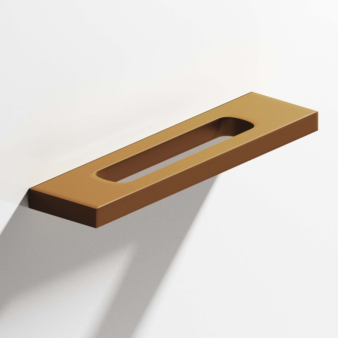 Colonial Bronze 718 Rectangular Cabinet Pull with center cutout in Matte Light Statuary Bronze