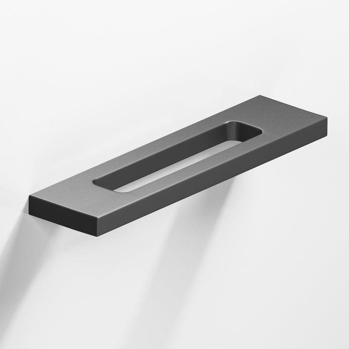 Colonial Bronze 718 Rectangular Cabinet Pull with center cutout in Matte Graphite
