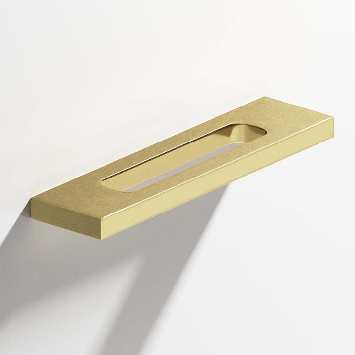 Colonial Bronze 718 Rectangular Cabinet Pull with center cutout in Antique Brass