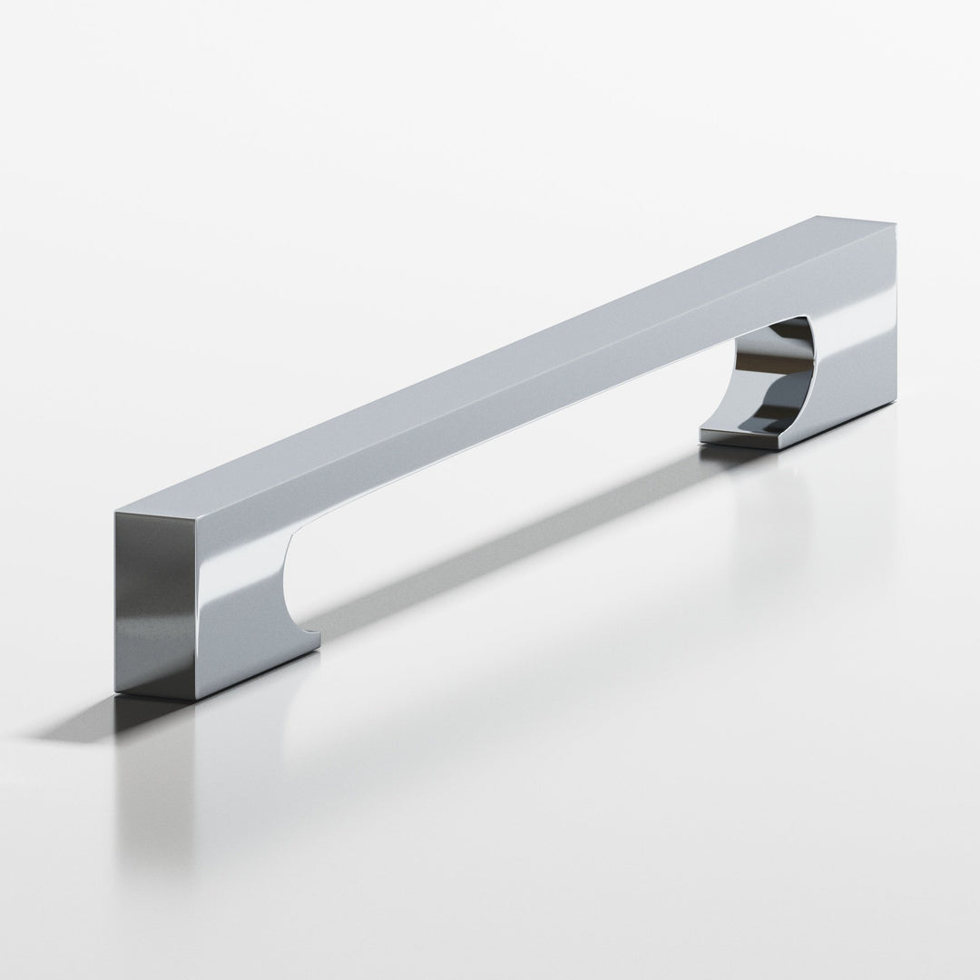 Colonial Bronze 730 Rectangular Cabinet Pull with rectangular scalloped legs in Polished Chrome