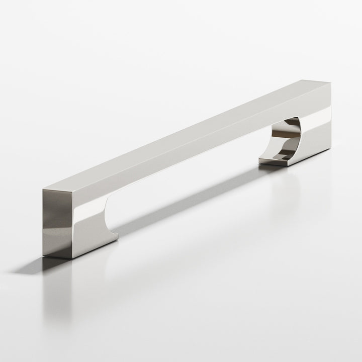 Colonial Bronze 730 Rectangular Cabinet Pull with rectangular scalloped legs in Polished Nickel