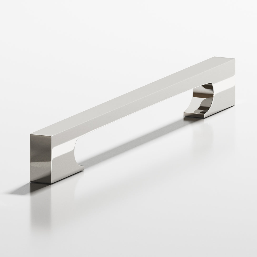 Colonial Bronze 731 Rectangular Cabinet Pull with rectangular scalloped legs in Polished Nickel