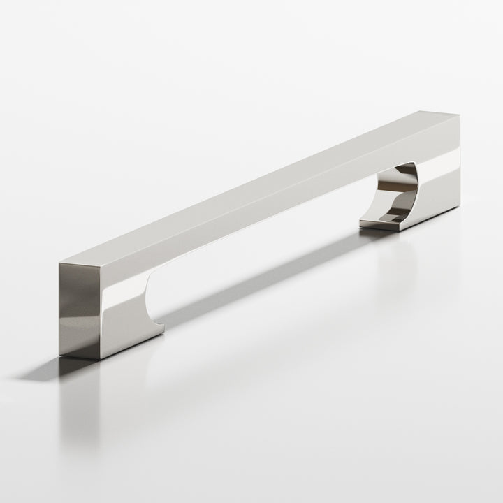 Colonial Bronze 731 Rectangular Cabinet Pull with rectangular scalloped legs in Polished Nickel