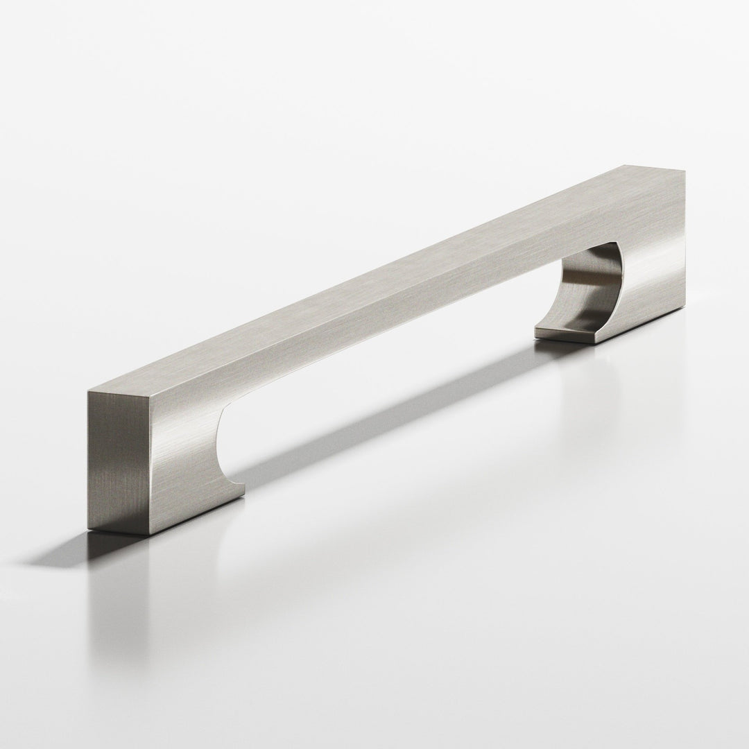 Colonial Bronze 730 Rectangular Cabinet Pull with rectangular scalloped legs in Satin Nickel