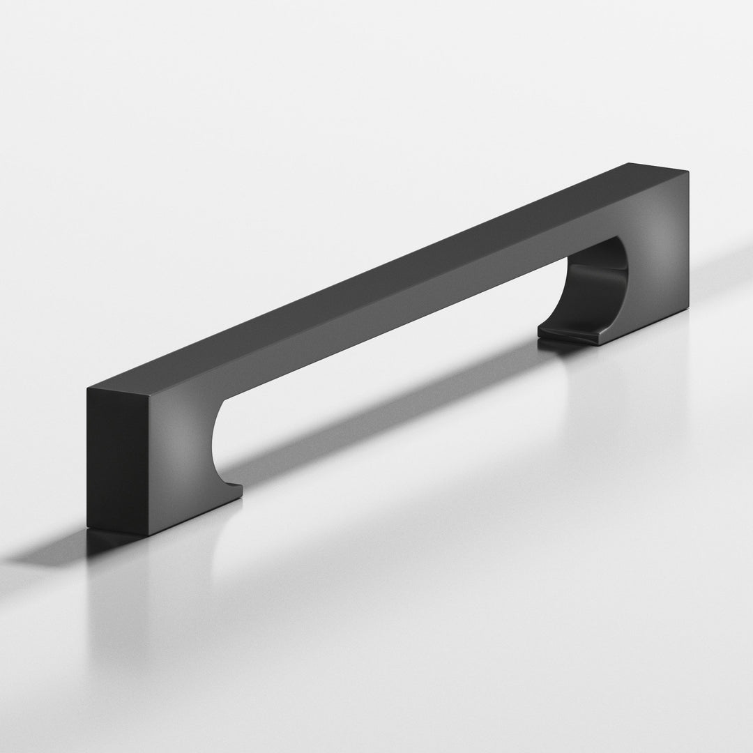 Colonial Bronze 733 Rectangular Appliance Pull with rectangular scalloped legs in Matte Graphite