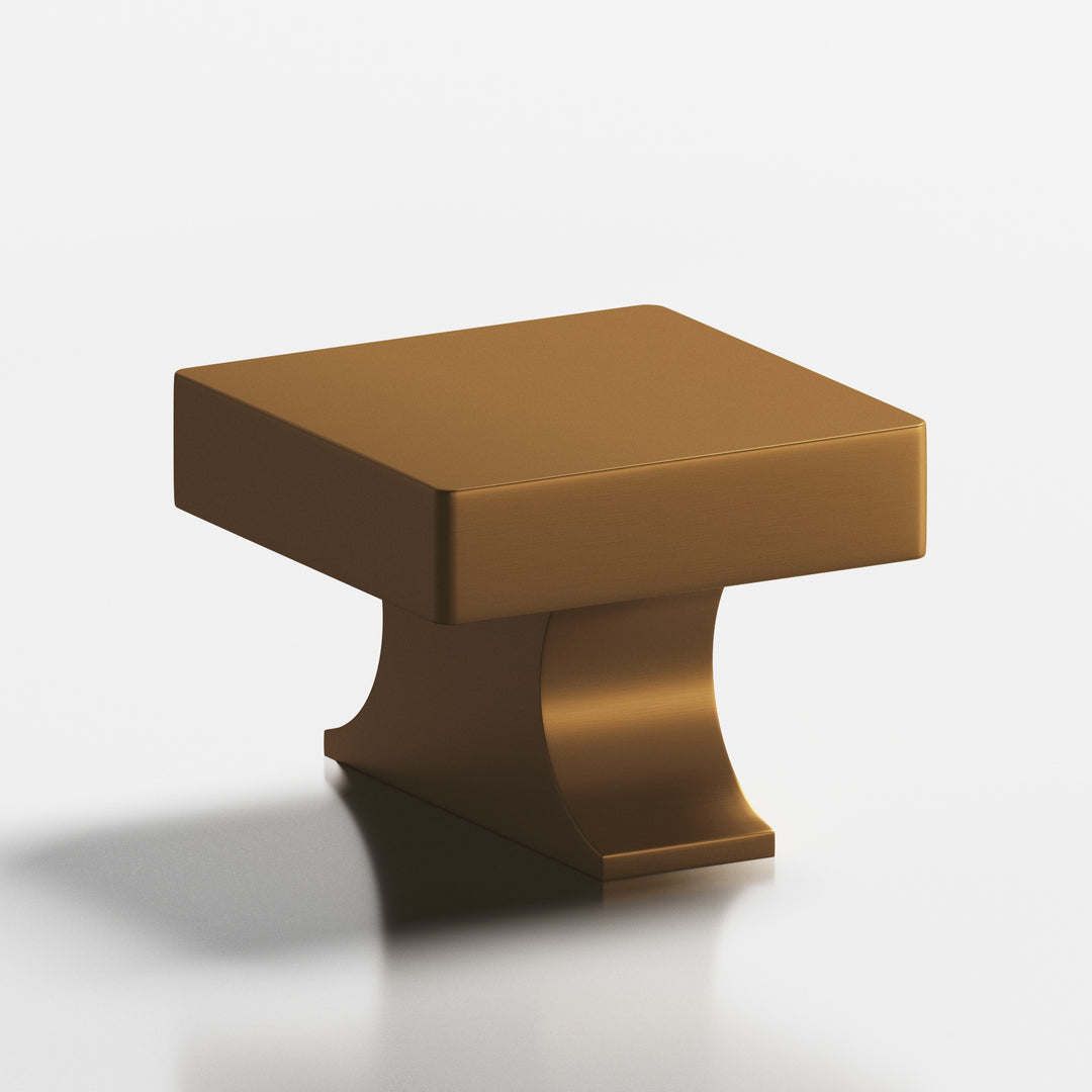 Colonial Bronze 735 Square Cabinet Knob with rectangular flared post in Matte Light Statuary Bronze