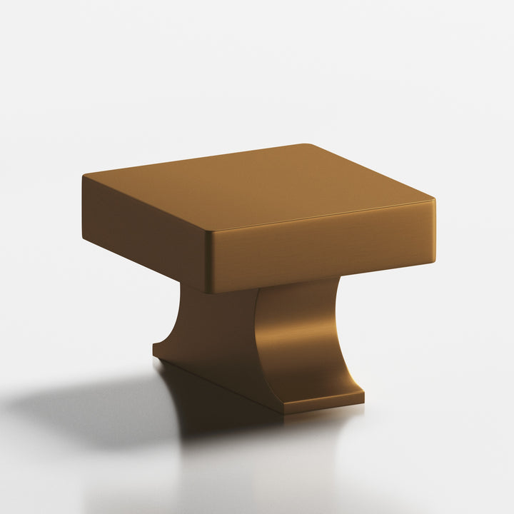 Colonial Bronze 735 Square Cabinet Knob with rectangular flared post in Matte Light Statuary Bronze