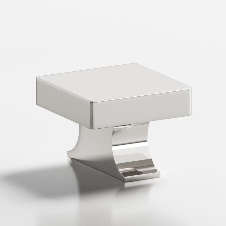 Colonial Bronze 735 Square Cabinet Knob with rectangular flared post in Polished Nickel