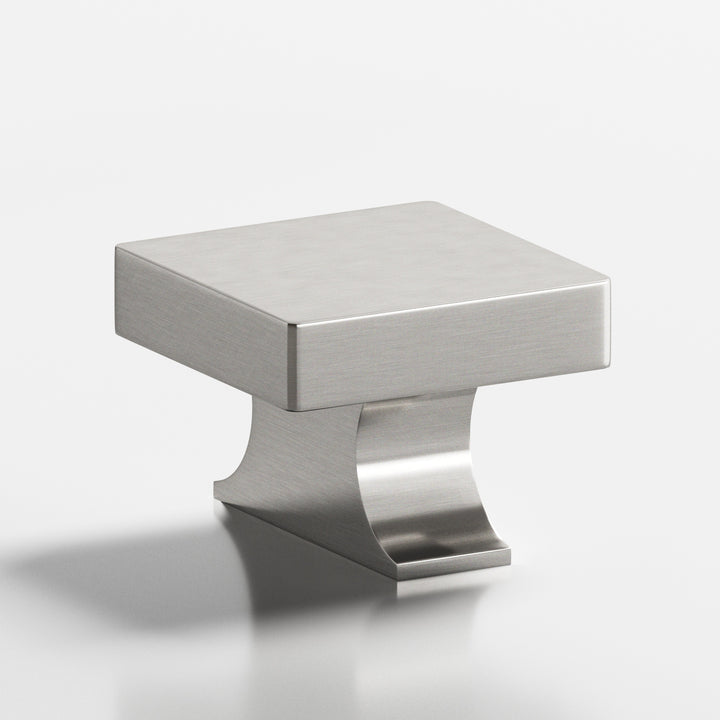 Colonial Bronze 735 Square Cabinet Knob with rectangular flared post in Satin Nickel