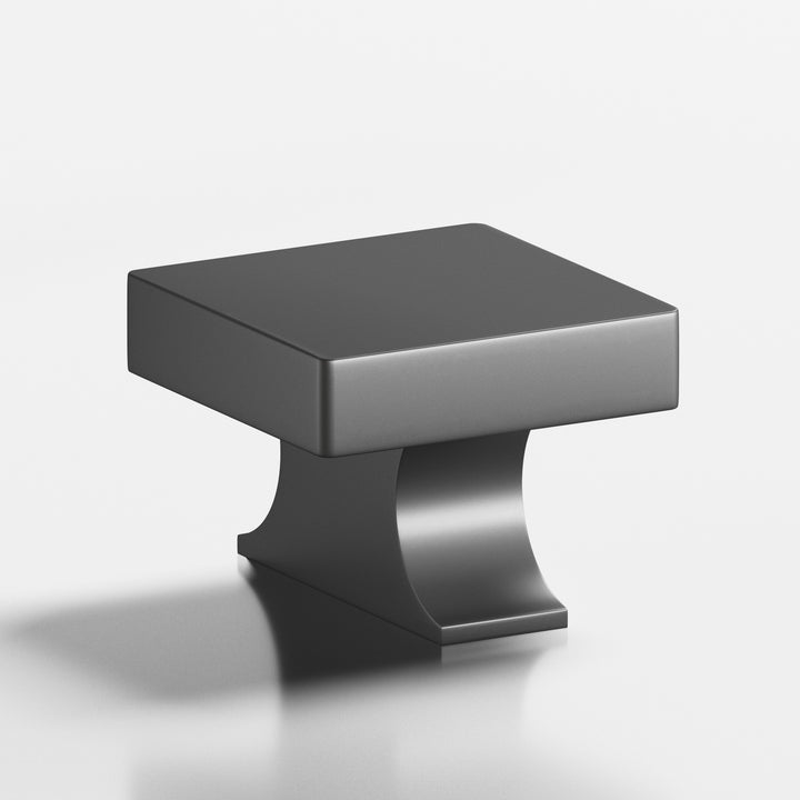 Colonial Bronze 735 Square Cabinet Knob with rectangular flared post in Matte Graphite