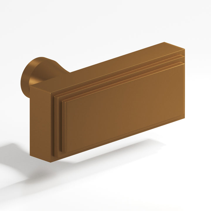 Colonial Bronze 940 Rectangular stepped T Cabinet Knob with flared post in Matte Light Statuary Bronze