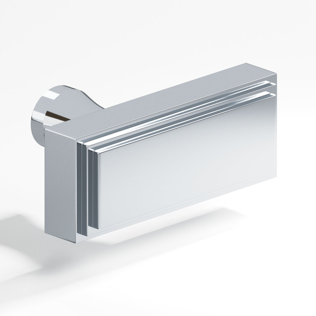 Colonial Bronze 940 Rectangular stepped T Cabinet Knob with flared post in Polished Chrome