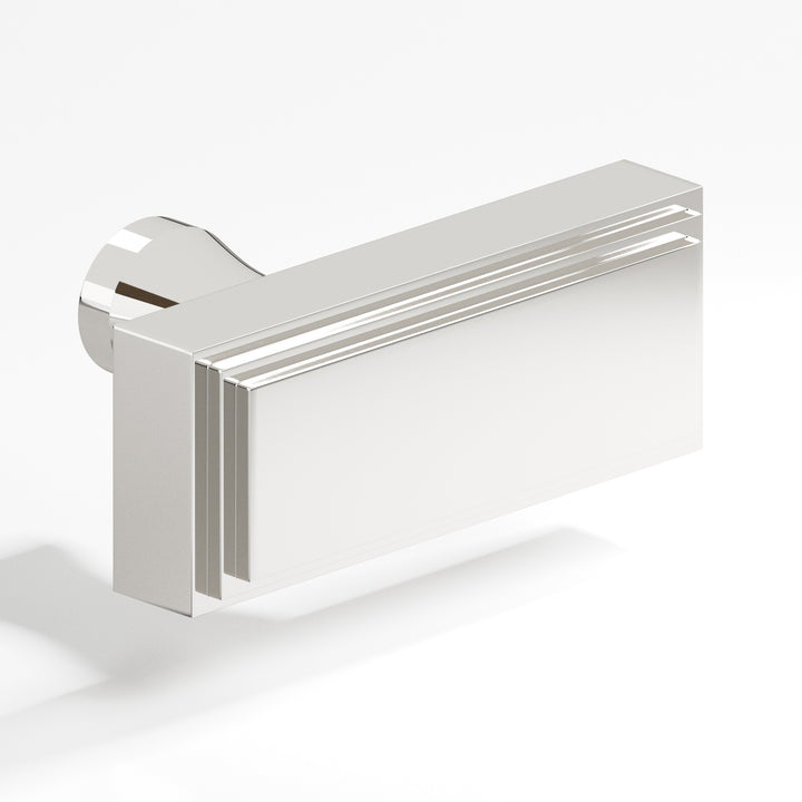 Colonial Bronze 940 Rectangular stepped T Cabinet Knob with flared post in Polished Nickel