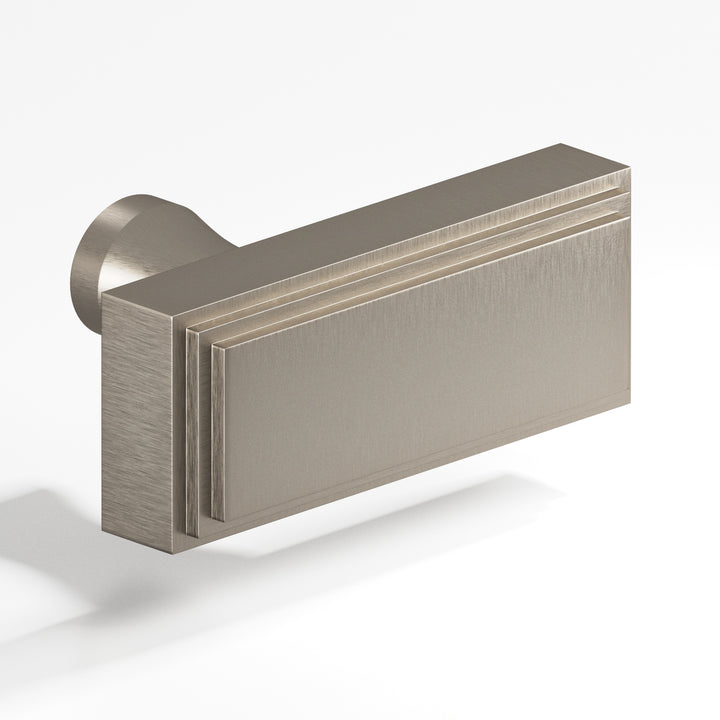 Colonial Bronze 940 Rectangular stepped T Cabinet Knob with flared post in Matte Pewter