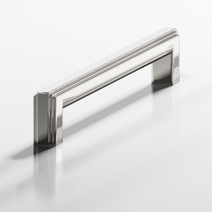 Colonial Bronze 944 Square stepped Cabinet Pull with rounded back in Polished Nickel