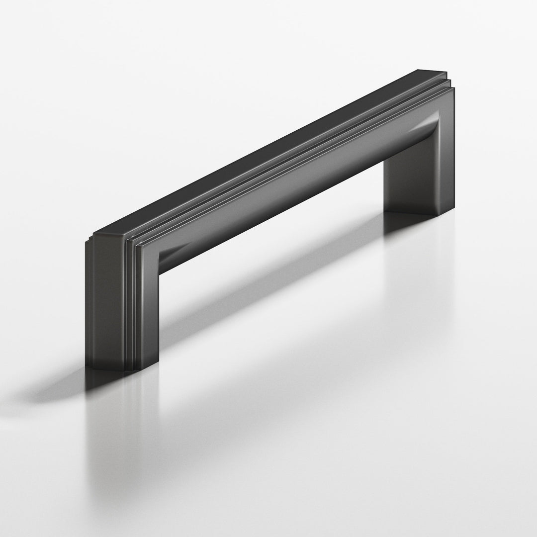 Colonial Bronze 945 Square stepped Cabinet Pull with rounded back in Matte Graphite
