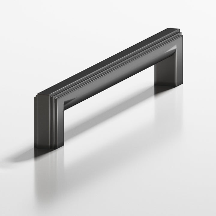 Colonial Bronze 945 Square stepped Cabinet Pull with rounded back in Matte Graphite