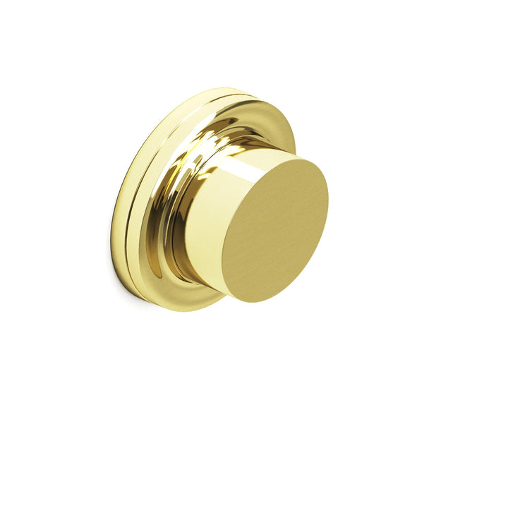Colonial Bronze SER110 Round narrow Garment Rod with 110 knob top in Unlacquered Polished Brass