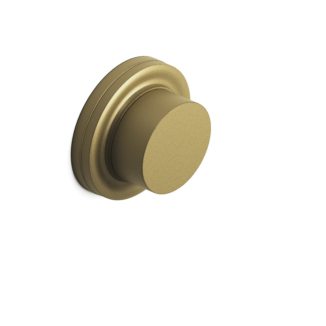 Colonial Bronze SER110 Round narrow Garment Rod with 110 knob top in Matte Antique Satin Brass