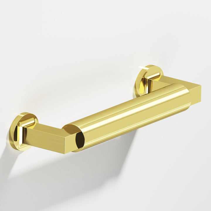 Colonial Bronze 1362 Gropius-style Cabinet Pull with flared feet in Unlacquered Polished Brass