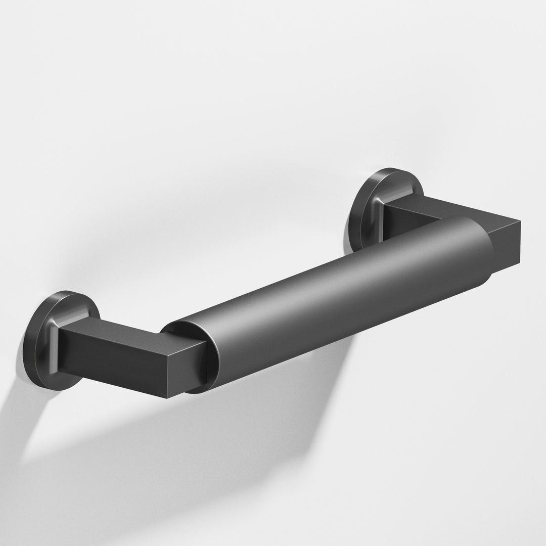 Colonial Bronze 1361 Gropius-style Cabinet Pull with flared feet in Matte Graphite
