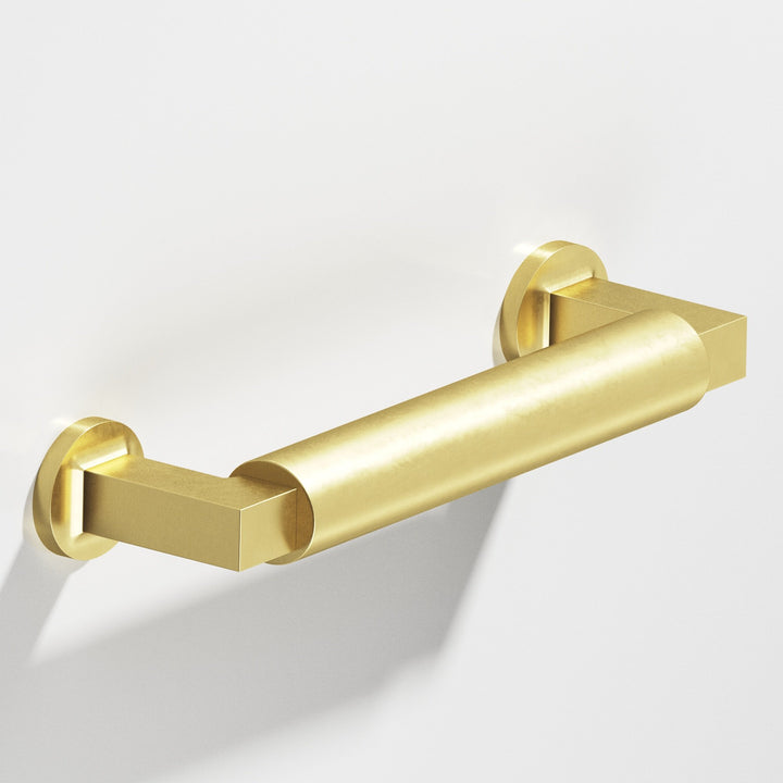 Colonial Bronze 1360 Gropius-style Cabinet Pull with flared feet in Matte Satin Brass