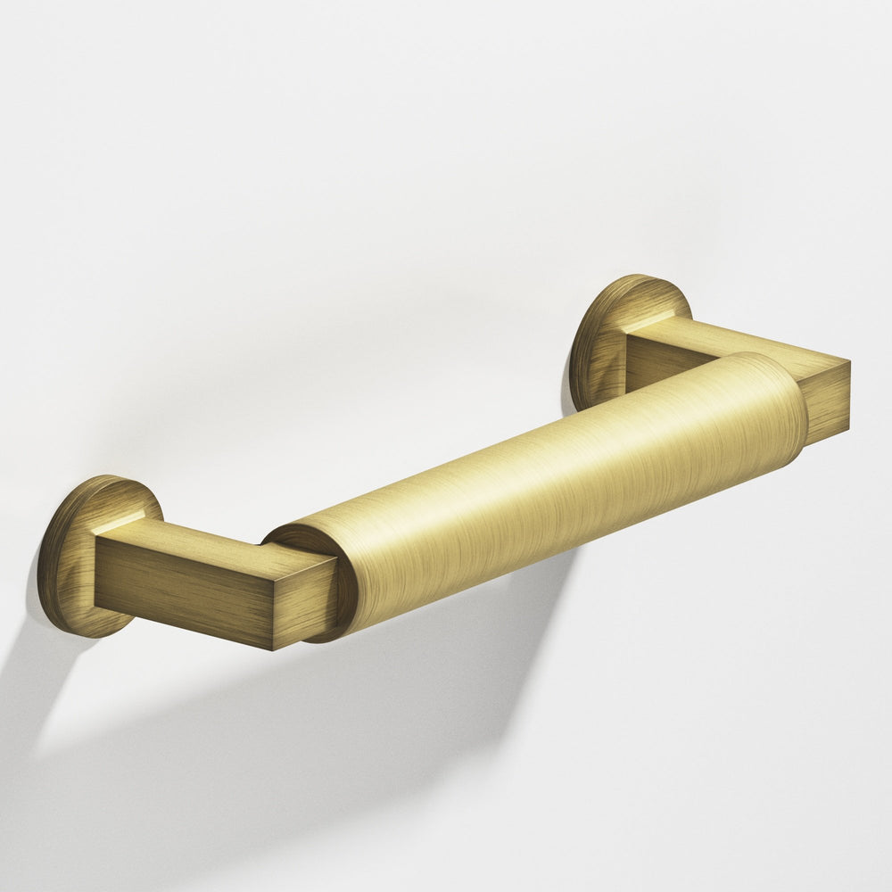Colonial Bronze 1360 Gropius-style Cabinet Pull with flared feet in Matte Antique Satin Brass