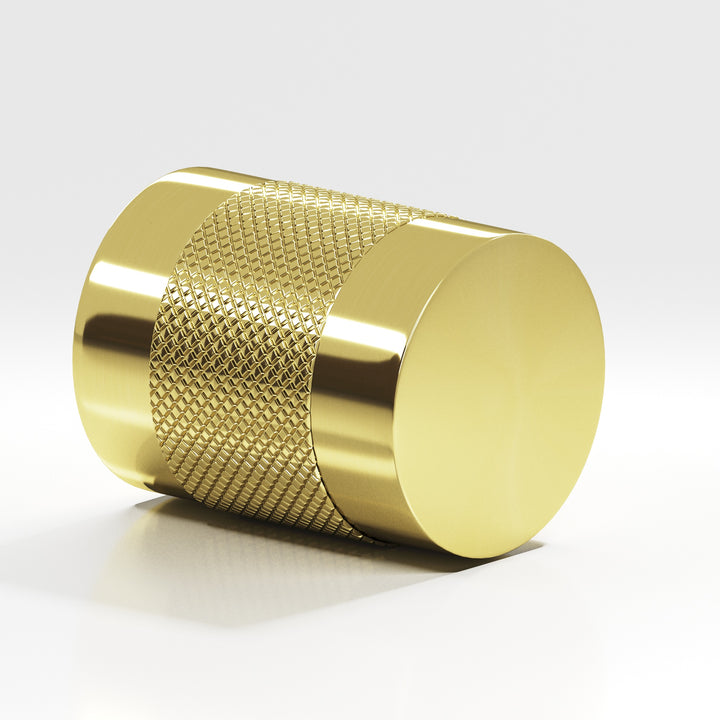 Colonial Bronze 560 Round diamond-knurled Cabinet Knob in Unlacquered Polished Brass