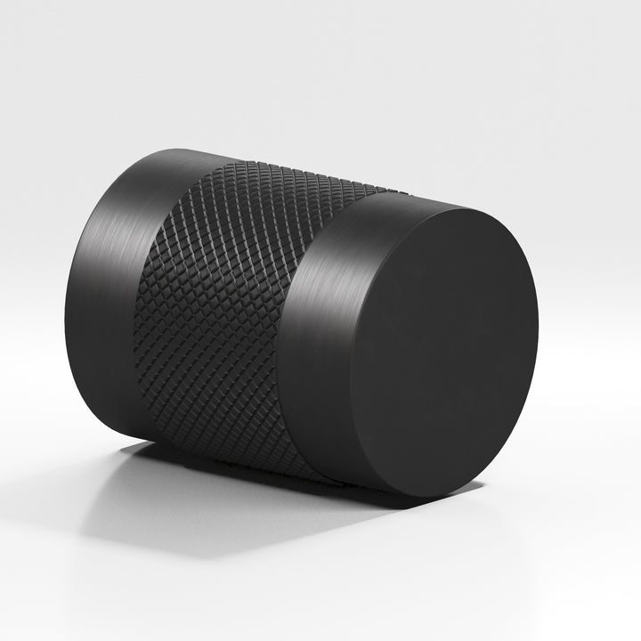 Colonial Bronze 560 Round diamond-knurled Cabinet Knob in Matte Satin Black