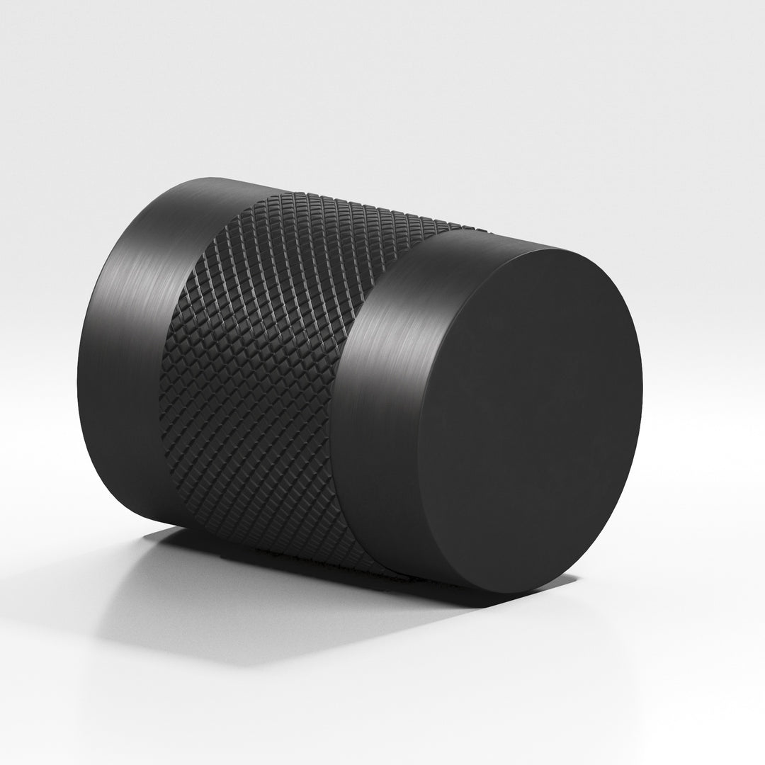 Colonial Bronze 562 Round diamond-knurled Cabinet Knob in Matte Satin Black