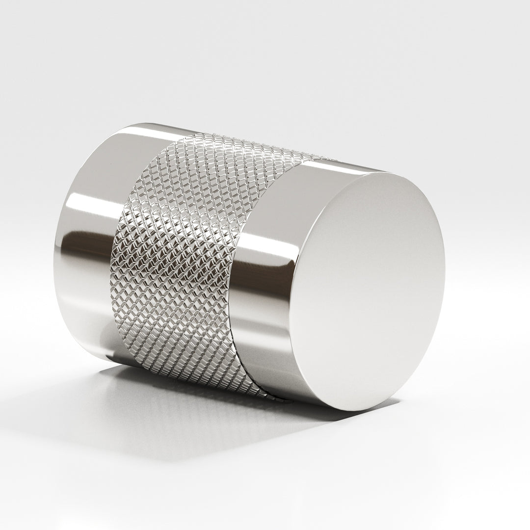 Colonial Bronze 561 Round diamond-knurled Cabinet Knob in Polished Nickel